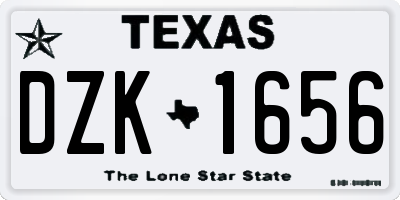 TX license plate DZK1656