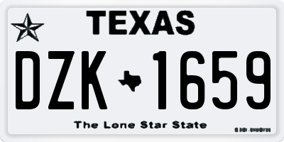 TX license plate DZK1659
