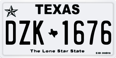 TX license plate DZK1676