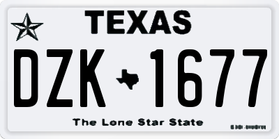 TX license plate DZK1677