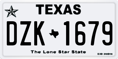 TX license plate DZK1679