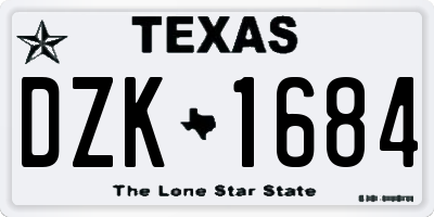 TX license plate DZK1684