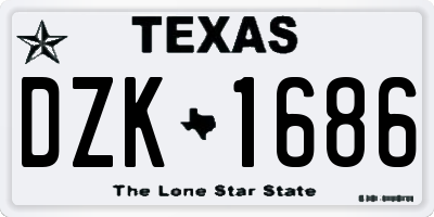 TX license plate DZK1686