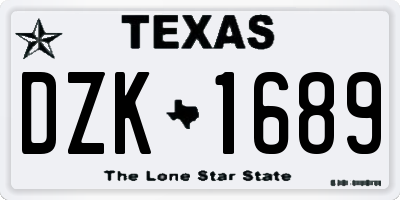 TX license plate DZK1689