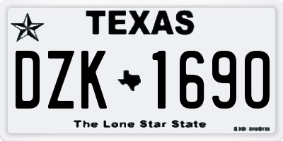 TX license plate DZK1690