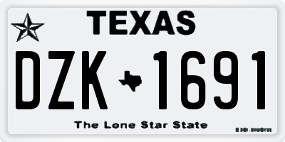 TX license plate DZK1691