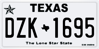 TX license plate DZK1695