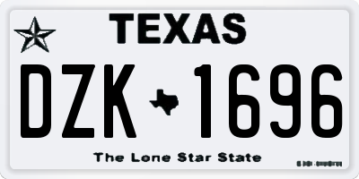 TX license plate DZK1696