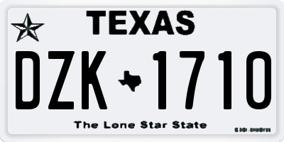 TX license plate DZK1710