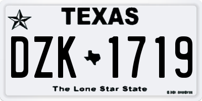 TX license plate DZK1719