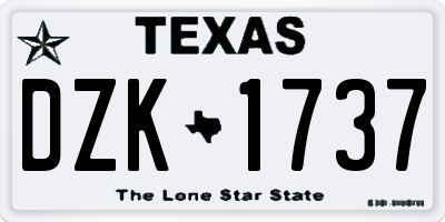 TX license plate DZK1737