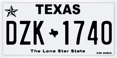 TX license plate DZK1740