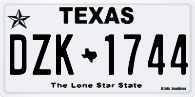TX license plate DZK1744