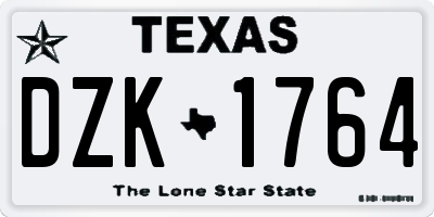 TX license plate DZK1764