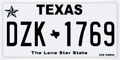 TX license plate DZK1769
