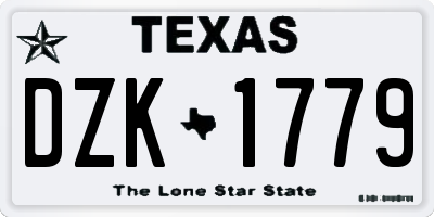 TX license plate DZK1779