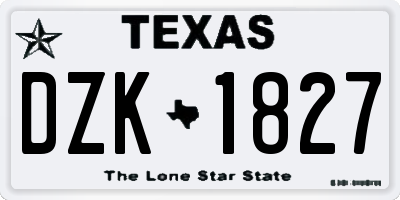 TX license plate DZK1827