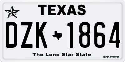 TX license plate DZK1864