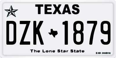 TX license plate DZK1879