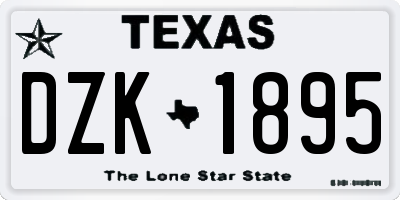 TX license plate DZK1895