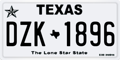 TX license plate DZK1896