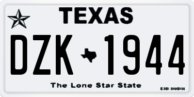 TX license plate DZK1944