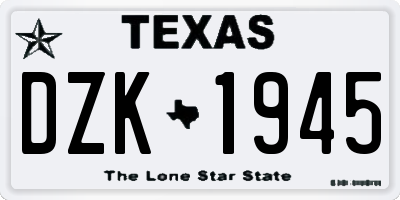 TX license plate DZK1945