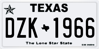 TX license plate DZK1966