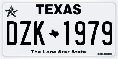 TX license plate DZK1979
