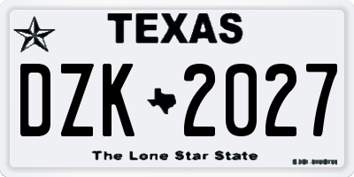 TX license plate DZK2027