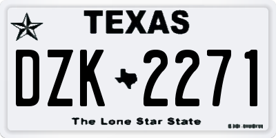 TX license plate DZK2271