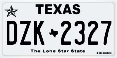 TX license plate DZK2327