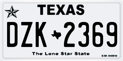TX license plate DZK2369