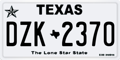 TX license plate DZK2370