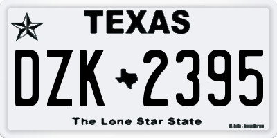 TX license plate DZK2395