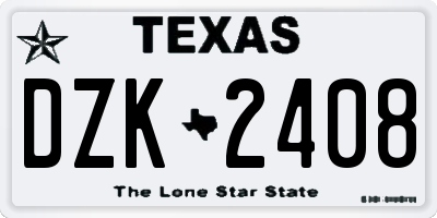 TX license plate DZK2408