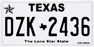 TX license plate DZK2436