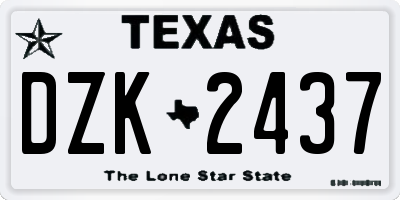 TX license plate DZK2437