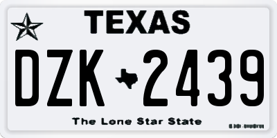 TX license plate DZK2439