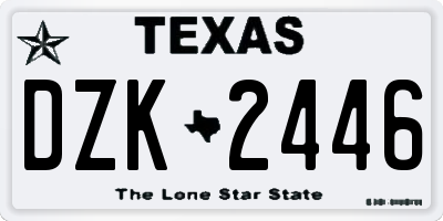 TX license plate DZK2446
