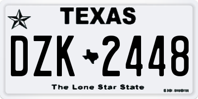 TX license plate DZK2448