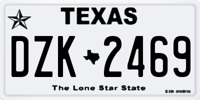 TX license plate DZK2469