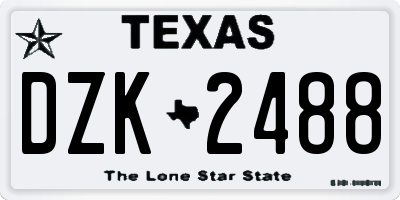 TX license plate DZK2488