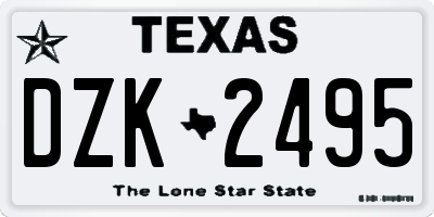 TX license plate DZK2495