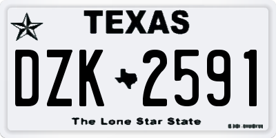 TX license plate DZK2591