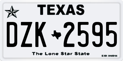 TX license plate DZK2595