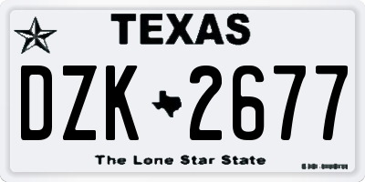 TX license plate DZK2677