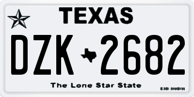 TX license plate DZK2682