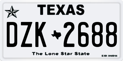 TX license plate DZK2688