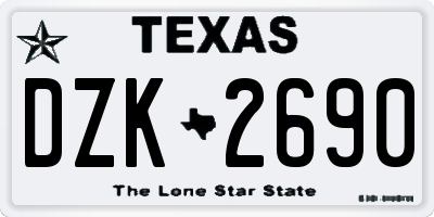 TX license plate DZK2690